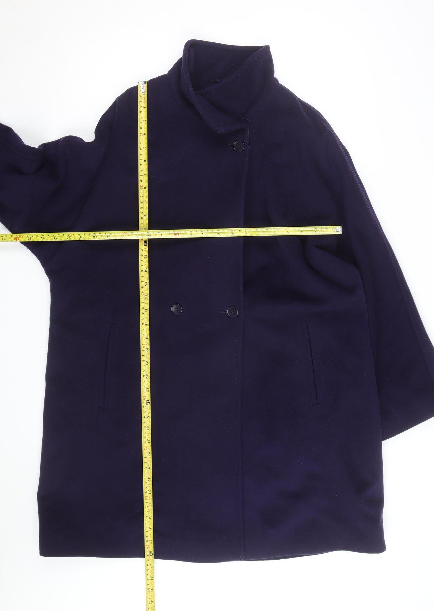 Windsmoor Women’s Blue Wool Cashmere Blend Mid-Length Coat Size 12