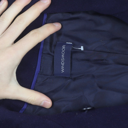 Windsmoor Women’s Blue Wool Cashmere Blend Mid-Length Coat Size 12