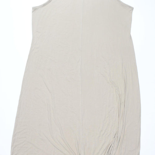 Marks and Spencer Women Beige Long Sleeveless Shift Dress Size 22