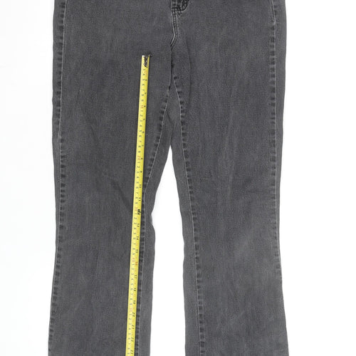 Lee Womens Grey Relaxed Bootcut Jeans Size 10 Long Denim