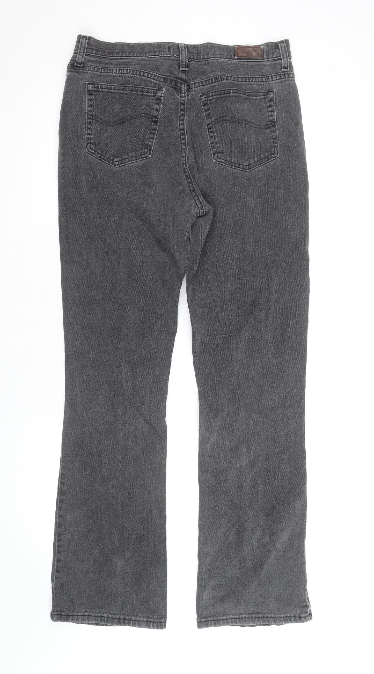 Lee Womens Grey Relaxed Bootcut Jeans Size 10 Long Denim
