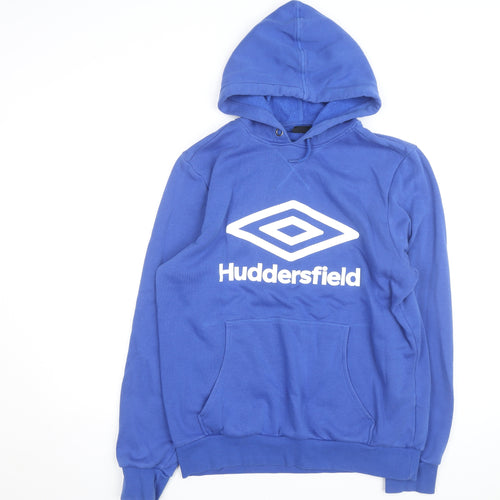 Umbro Men Blue Huddersfield Pullover Hoodie L Graphic Sportswear