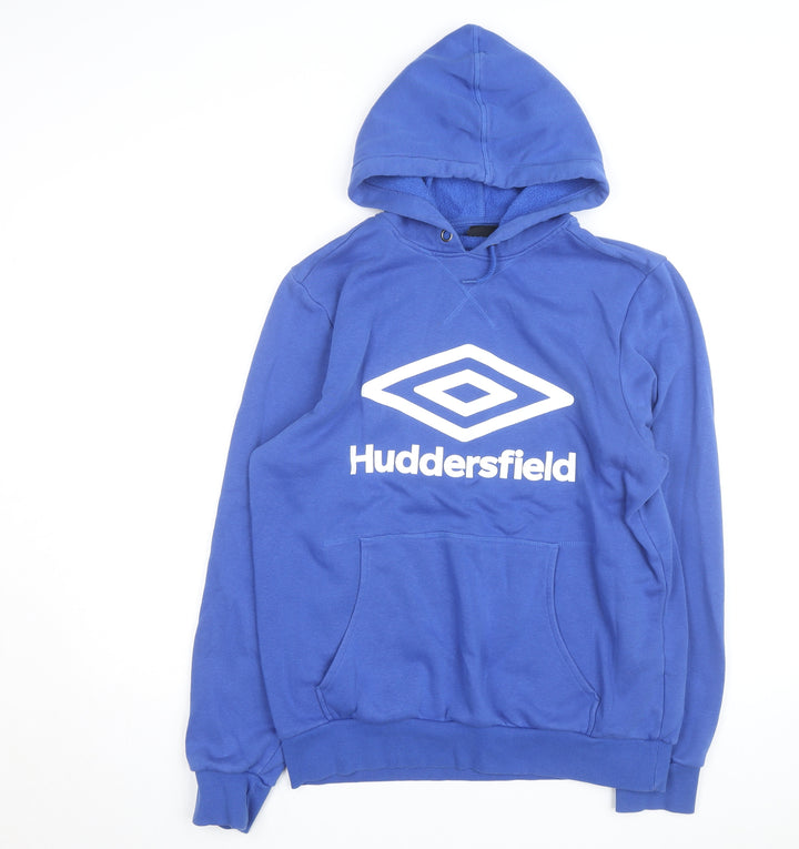 Umbro Men Blue Huddersfield Pullover Hoodie L Graphic Sportswear