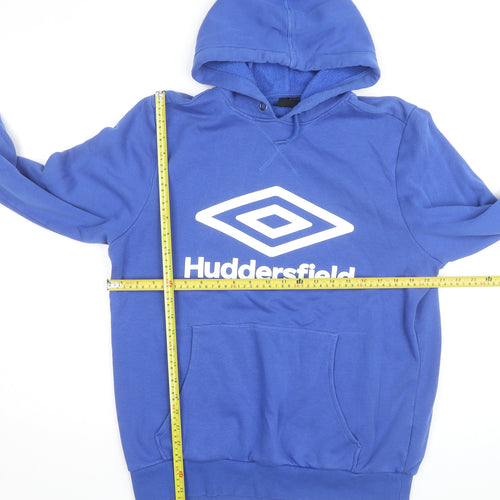 Umbro Men Blue Huddersfield Pullover Hoodie L Graphic Sportswear