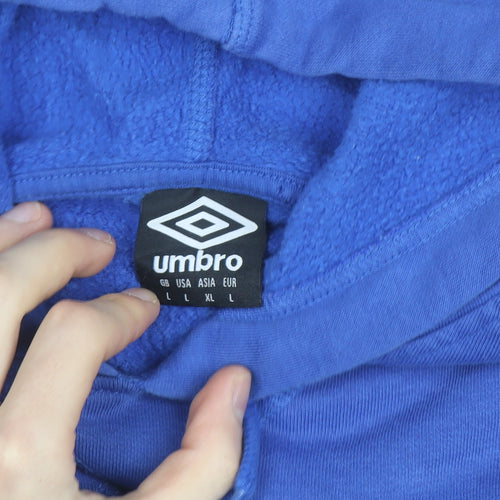 Umbro Men Blue Huddersfield Pullover Hoodie L Graphic Sportswear