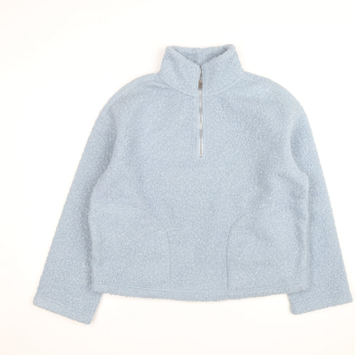 Next Womens Blue Fleece 1/2 Zip Basic Jacket Size 12
