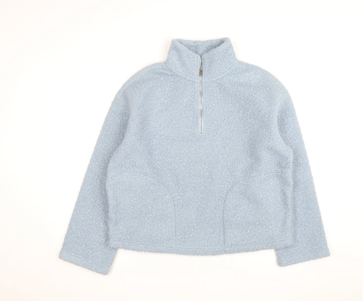Next Womens Blue Fleece 1/2 Zip Basic Jacket Size 12