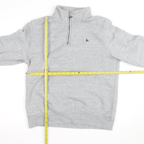 Jack Wills Men's Grey XL Classic Fit Fleece Lined 1/2 Zip Activewear Jacket