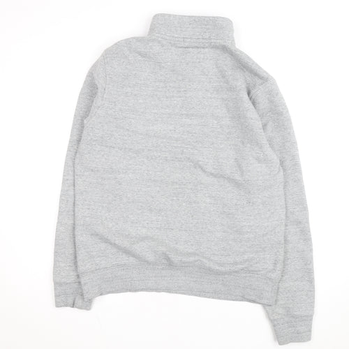Jack Wills Men's Grey XL Classic Fit Fleece Lined 1/2 Zip Activewear Jacket