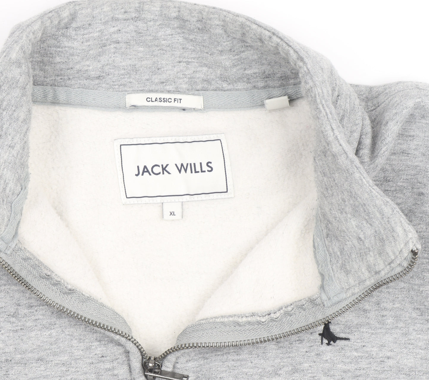 Jack Wills Men's Grey XL Classic Fit Fleece Lined 1/2 Zip Activewear Jacket