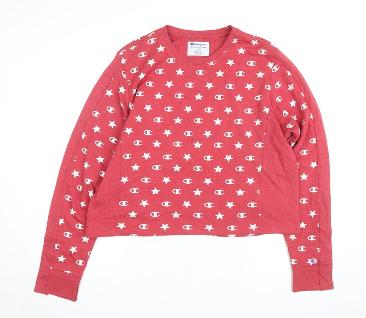 Champion Womens Red Star Logo Long Sleeve Pullover Sweatshirt XL