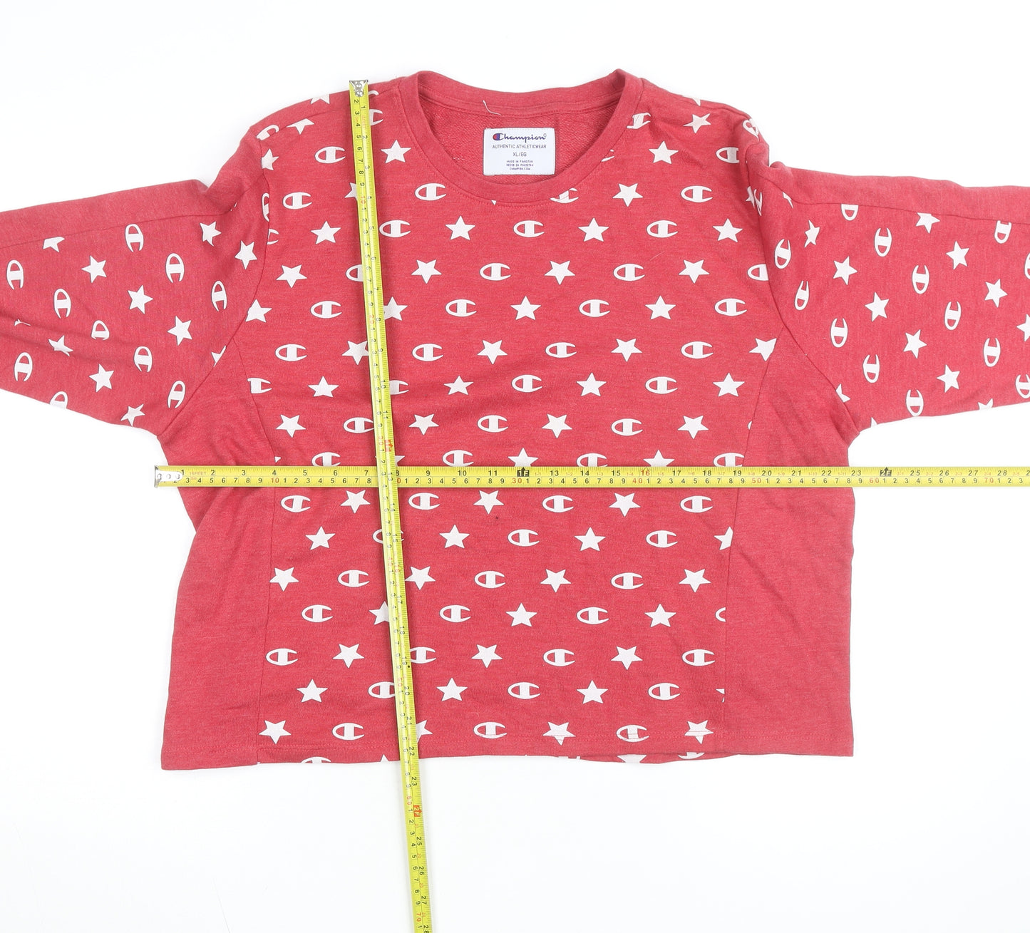 Champion Womens Red Star Logo Long Sleeve Pullover Sweatshirt XL