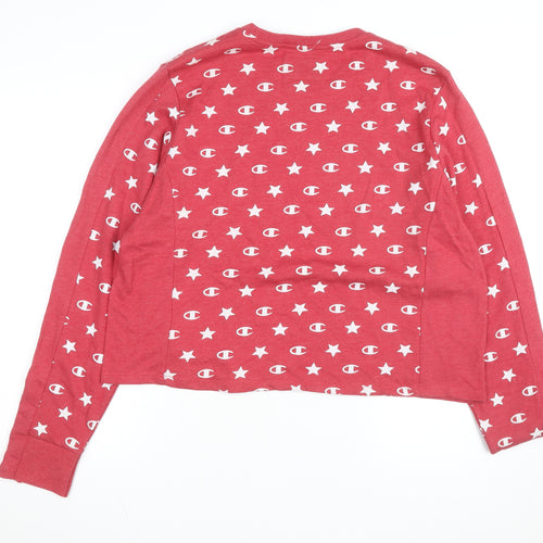 Champion Womens Red Star Logo Long Sleeve Pullover Sweatshirt XL