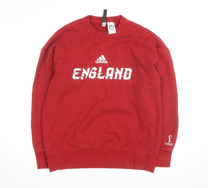 adidas Men’s Red England Graphic Pullover Sweatshirt M