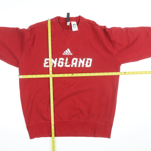 adidas Men’s Red England Graphic Pullover Sweatshirt M