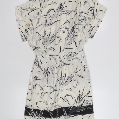 AllSaints Women’s Black White Silk Shirt Dress Size 8