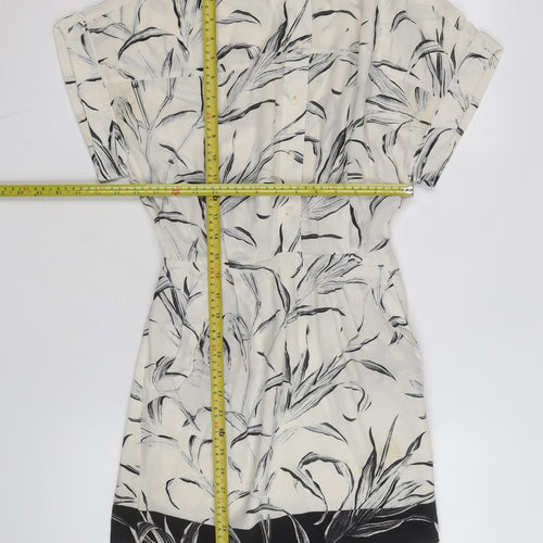 AllSaints Women’s Black White Silk Shirt Dress Size 8