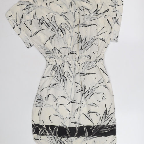 AllSaints Women’s Black White Silk Shirt Dress Size 8