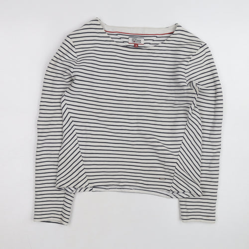 Tommy Hilfiger Women’s White Striped Long Sleeve Cotton T-Shirt S