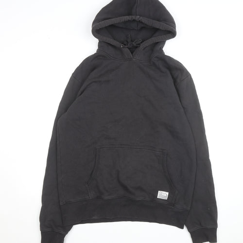 Silverstick Mens Black Organic Cotton Pullover Hoodie L