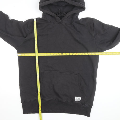 Silverstick Mens Black Organic Cotton Pullover Hoodie L