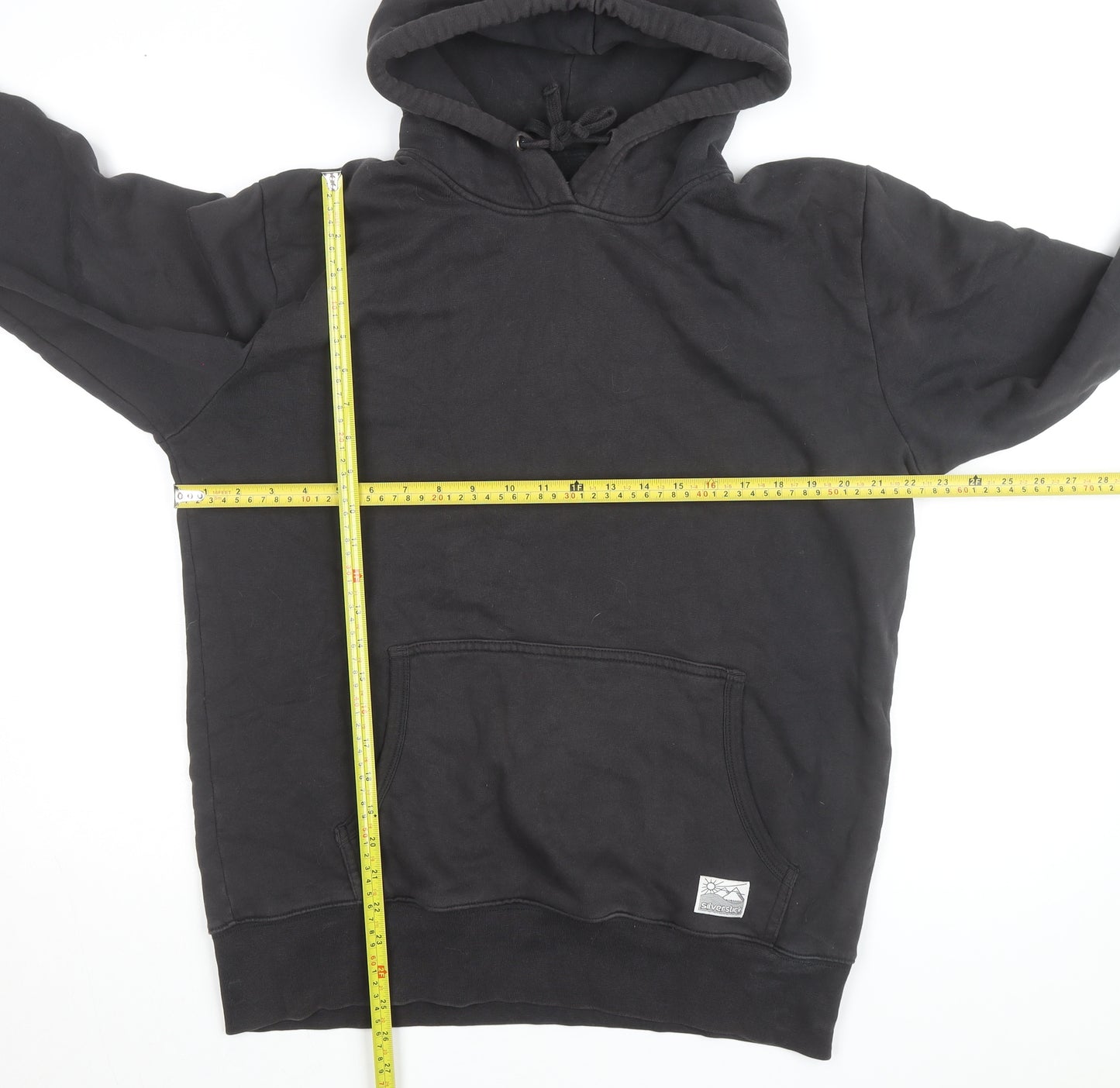 Silverstick Mens Black Organic Cotton Pullover Hoodie L