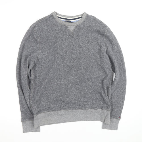 Tommy Hilfiger Men's Grey Cotton Crew Neck Pullover Sweatshirt M