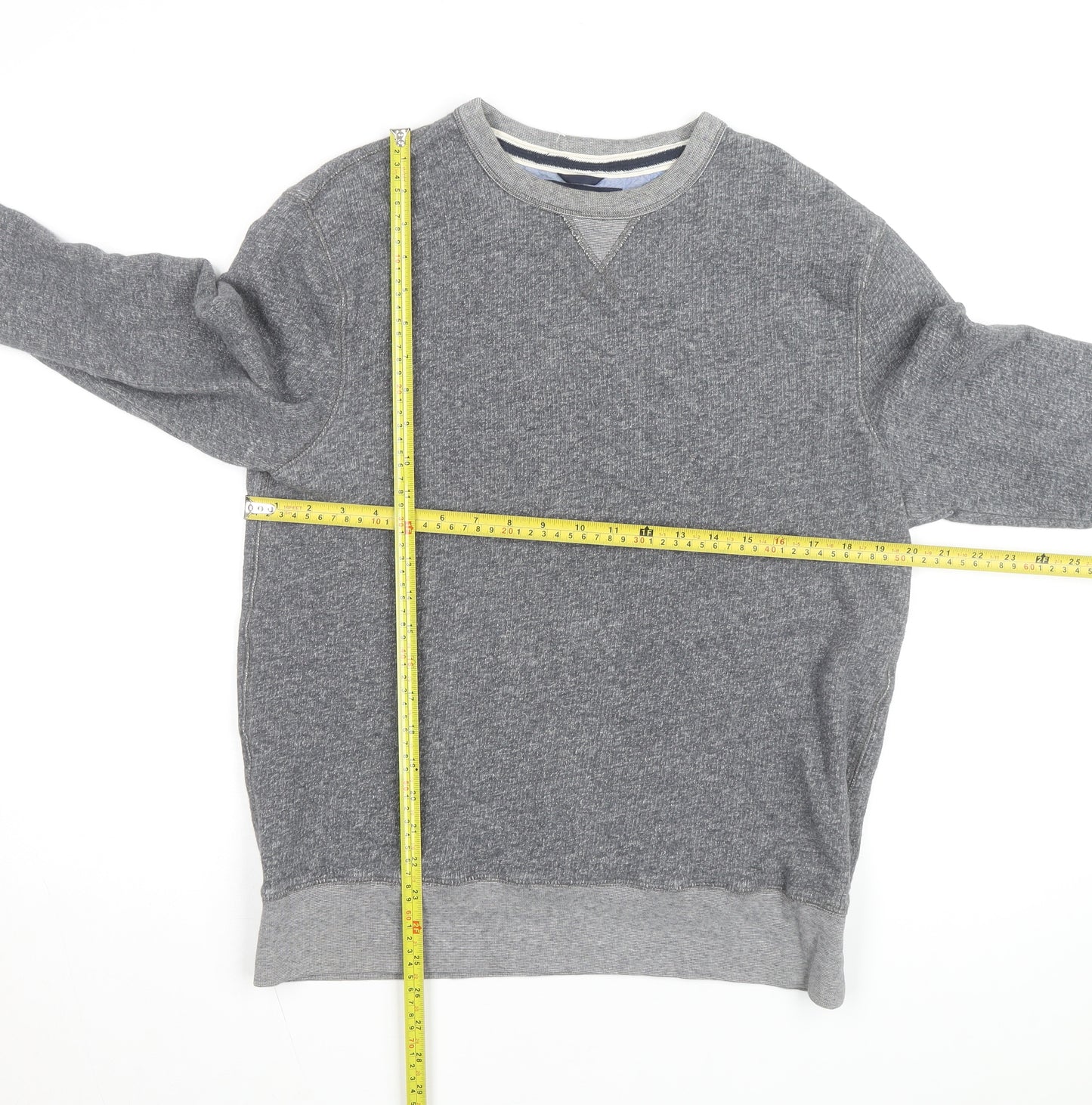 Tommy Hilfiger Men's Grey Cotton Crew Neck Pullover Sweatshirt M