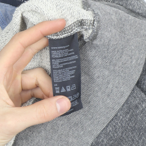 Tommy Hilfiger Men's Grey Cotton Crew Neck Pullover Sweatshirt M