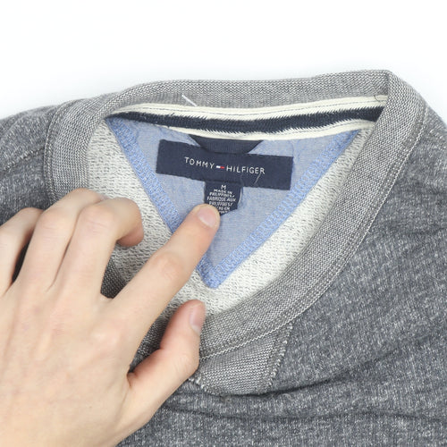 Tommy Hilfiger Men's Grey Cotton Crew Neck Pullover Sweatshirt M
