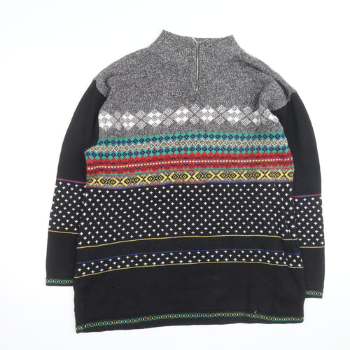 Lizwear Women's Multicoloured Fair Isle Full Zip Jumper L