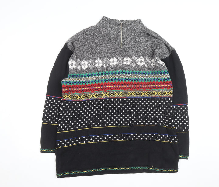Lizwear Women's Multicoloured Fair Isle Full Zip Jumper L