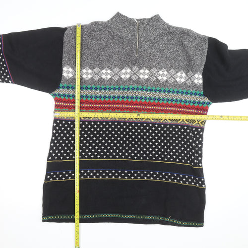 Lizwear Women's Multicoloured Fair Isle Full Zip Jumper L