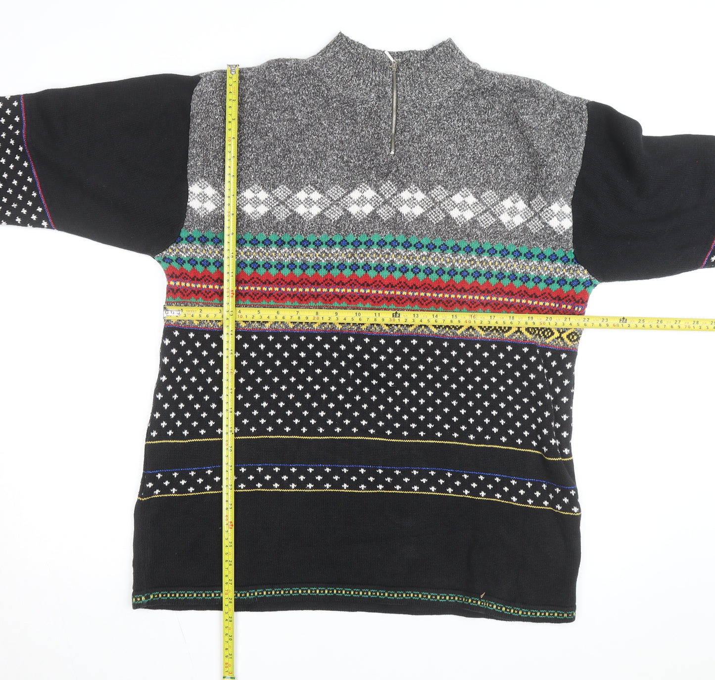 Lizwear Women's Multicoloured Fair Isle Full Zip Jumper L