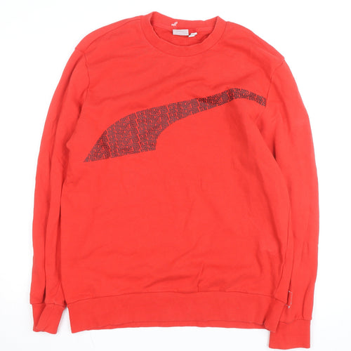 Puma Womens Red Crew Neck Pullover Sweatshirt Size L