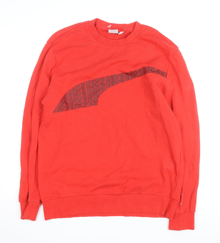 Puma Womens Red Crew Neck Pullover Sweatshirt Size L