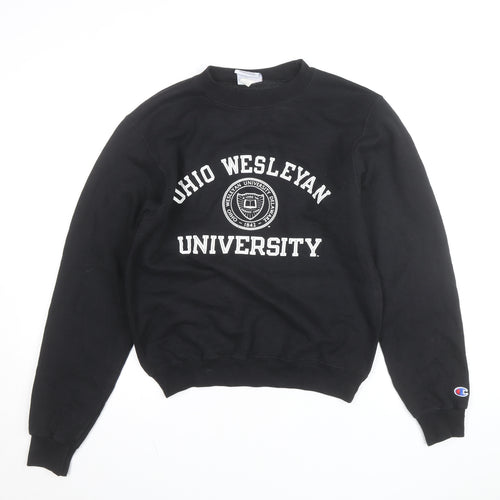 Champion Womens Black Ohio Wesleyan University Crew Neck Sweatshirt XS