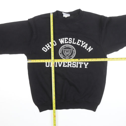 Champion Womens Black Ohio Wesleyan University Crew Neck Sweatshirt XS