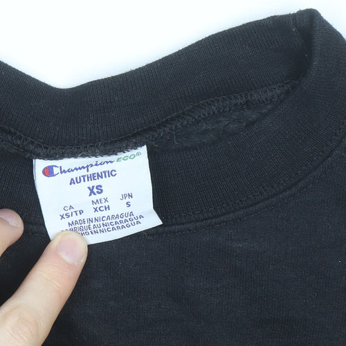 Champion Womens Black Ohio Wesleyan University Crew Neck Sweatshirt XS
