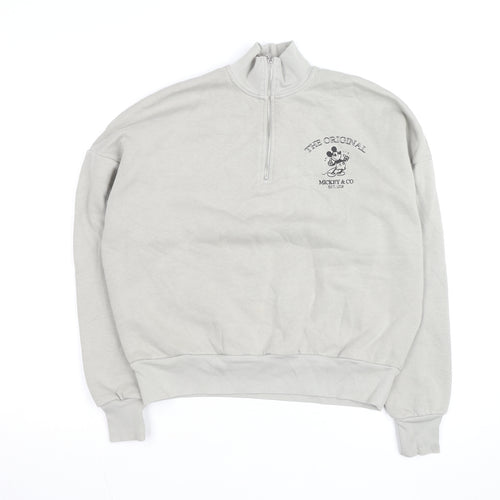 Disney Mickey & Friends at George Women's Grey Size 8 1/4 Zip Jumper
