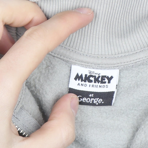 Disney Mickey & Friends at George Women's Grey Size 8 1/4 Zip Jumper