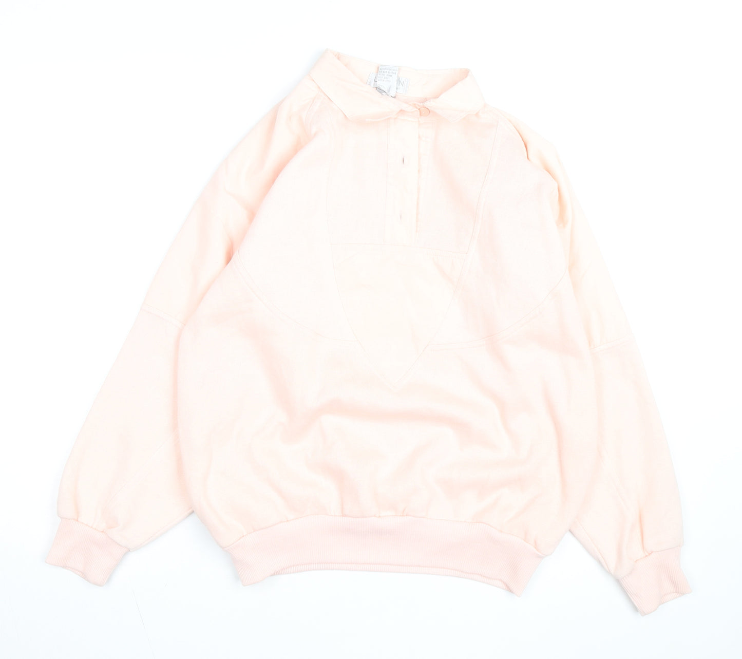 Lavon Womens Pink Collared Henley Knit Jumper Size S Vintage