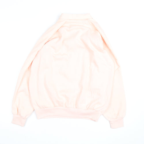 Lavon Womens Pink Collared Henley Knit Jumper Size S Vintage