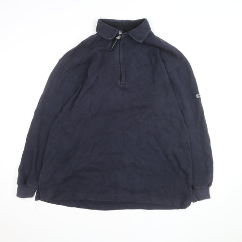 Pringle Men's Blue Cotton Half Zip Basic Jacket Size L