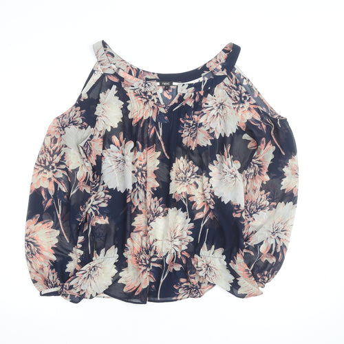 Next Women's Multicoloured Floral Cold Shoulder Blouse Size 12