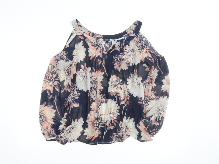 Next Women's Multicoloured Floral Cold Shoulder Blouse Size 12