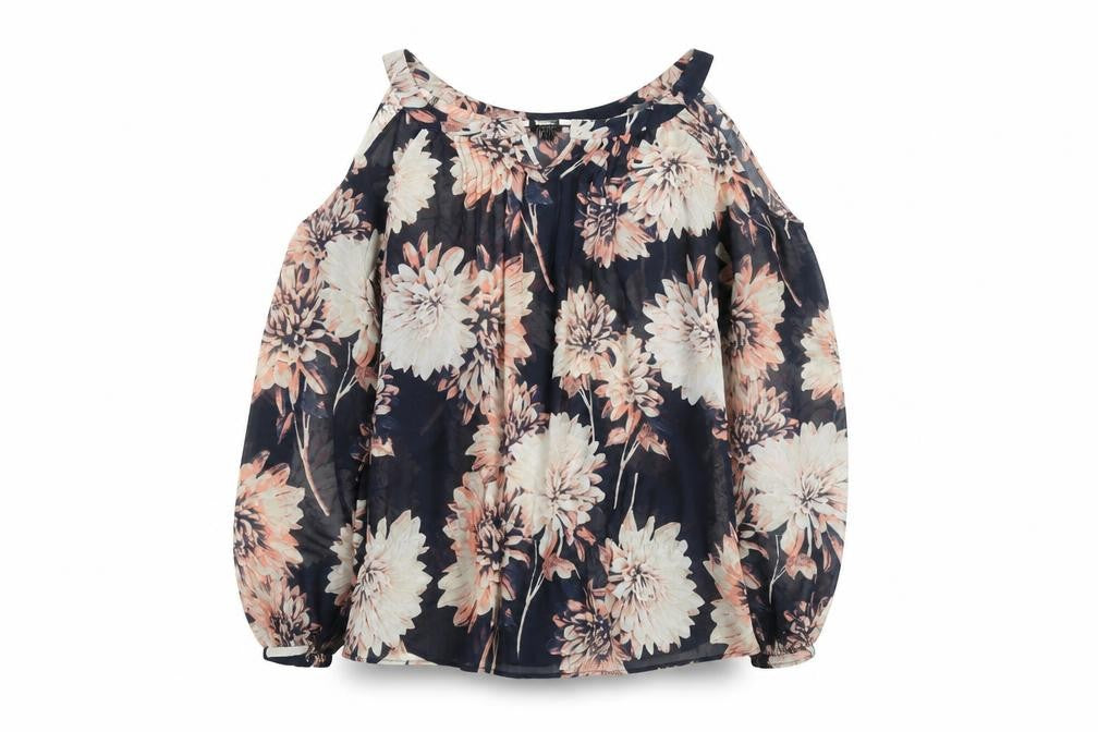 Front view of Next Women's Multicoloured Floral Cold Shoulder Blouse, size 12