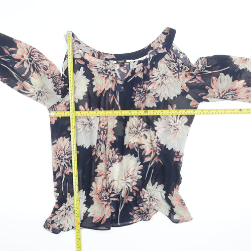 Next Women's Multicoloured Floral Cold Shoulder Blouse Size 12