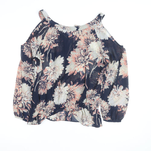 Next Women's Multicoloured Floral Cold Shoulder Blouse Size 12