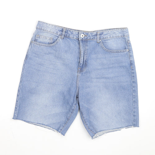 Denim 365 Women Blue Size 14 High Rise Mom Denim Shorts